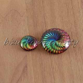 Skleněný kabošon větrník, 18mm