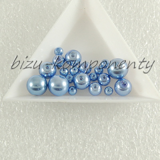 Světle modré voskované perle 12mm 5ks