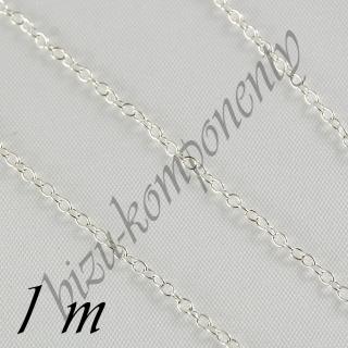 Jemný řetěz stříbrné barvyč.14 - 1m