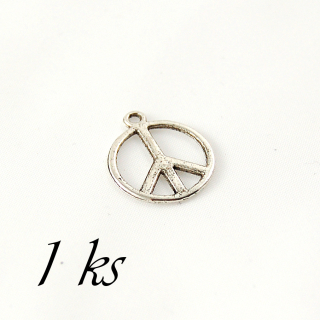 Symbol peace, stříbrná barva