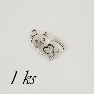 Koťátko se srdíčkem, stříbrná barva