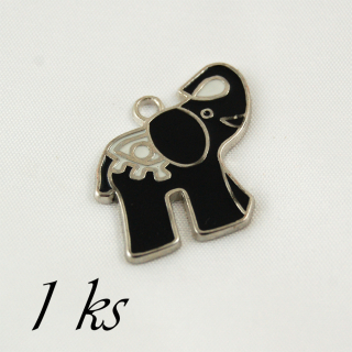 Černý smaltovaný slon