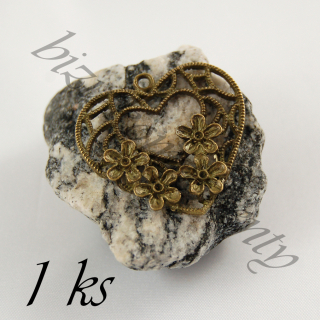 Srdce se čtyřmi kvítky, bronzová barva