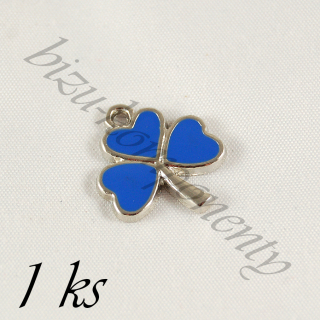 Světlejší modrý smaltovaný trojlístek