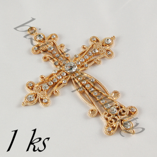 Zdobný kříž s čirými šatony