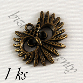 Rozčepýřená sova bronzové barvy