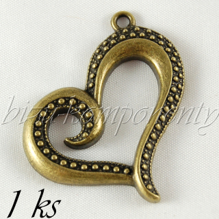 Velké tečkované srdce, bronzová barva
