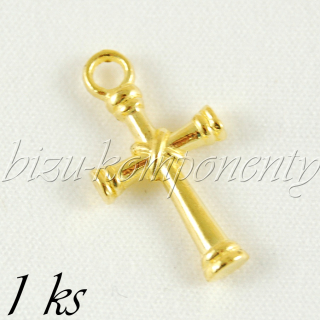 Menší oboustranný křížek, zlatá barva