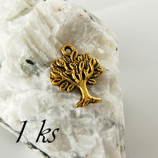 Strom s lístky, zlatá barva