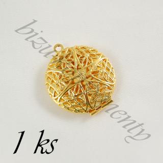 Filigránový medailon - kruh zlaté barvy