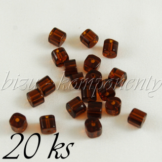 Tmavě modré skleněné kostičky 4mm 20ks