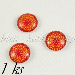 Skleněný kabošon oranžový, 20mm