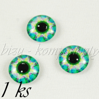 Skleněný kabošon skoro oko, 16 mm