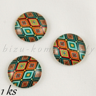 Skleněný kabošon kosočtverec 18mm