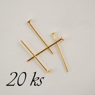 Ketlovací nýty zlaté barvy - 38mm - 20ks