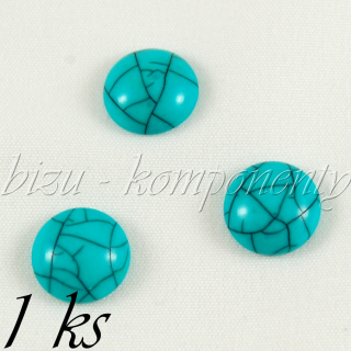 Plastový kabošon kámen azurový, 14 mm