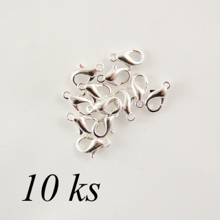 Karabinka stříbrné barvy 10mm - 10ks