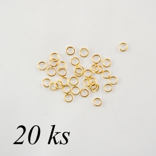Jednoduchý spojovací kroužek zlaté barvy - 5mm - 20ks