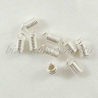 Koncovka pružinka, stříbrná barva, 8x3mm, 10ks