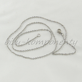 Řetízek z oceli, ploché články 4x3mm,  60cm