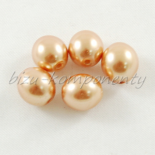 Zlatorůžové voskované perle 11x10mm 5ks