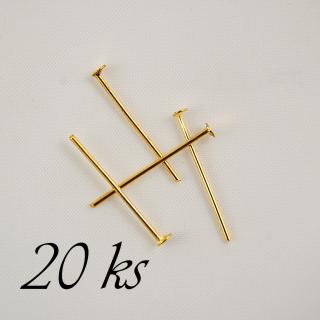 Ketlovací nýty zlaté barvy - 24mm - 20ks