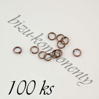 Jednoduchý spojovací kroužek měděné barvy - 7mm - 100ks