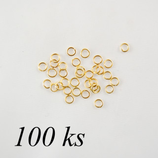 Jednoduchý spojovací kroužek zlaté barvy - 7mm - 100ks