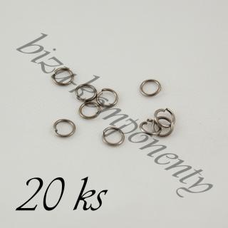 Jednoduchý spojovací kroužek gunmetalové barvy - 7mm - 20ks
