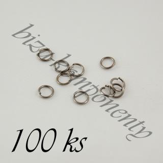 Jednoduchý spojovací kroužek gunmetalové barvy - 7mm - 100ks