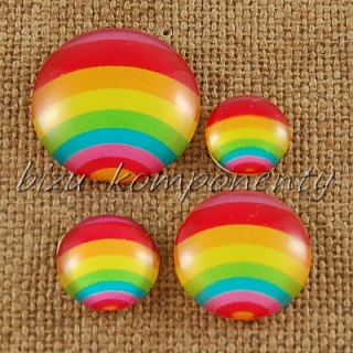 Skleněný kabošon duha, 10 mm