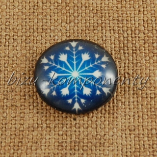 Skleněný kabošon vločka 11, 18mm