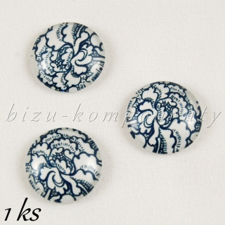 Skleněný kabošon modré zelí 10mm