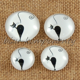 Skleněný kabošon otáčející se kočka 4, 16 mm