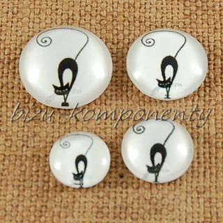 Skleněný kabošon prohnutá kočka 2,10 mm