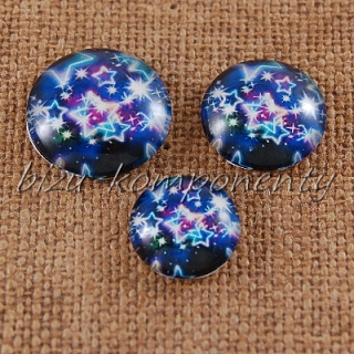 Skleněný kabošon hvězdičky 1, 14 mm