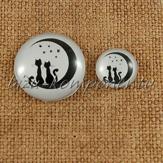 Skleněný kabošon kočičí láska 5, 12 mm