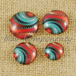 Skleněný kabošon růžovomodrý, 10mm