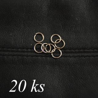 Jednoduchý spojovací kroužek platinové barvy - 8mm - 20ks