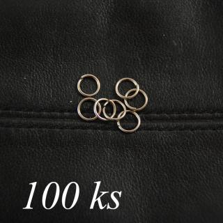 Jednoduchý spojovací kroužek platinové barvy - 8mm - 100ks