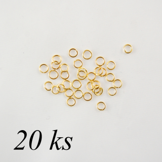 Jednoduchý spojovací kroužek zlaté barvy - 10mm - 20ks