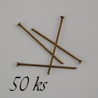 Ketlovací nýty bronzové barvy - 20mm - 50ks