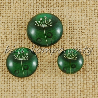 Skleněný kabošon odkvetlý kmín 2, 8mm