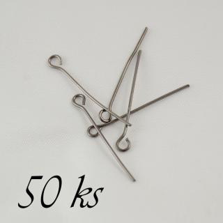 Ketlovací jehly gunmetalové barvy - 34mm - 50ks