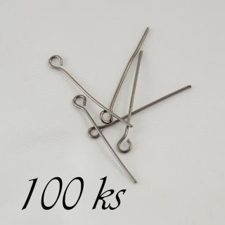 Ketlovací jehly gunmetalové barvy - 34mm - 100ks