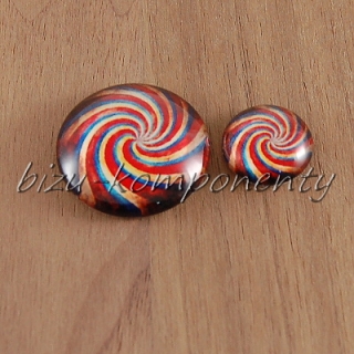 Skleněný kabošon větrník, 12 mm