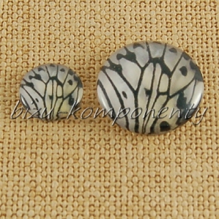 Skleněný kabošon motýlí křídlo, 12 mm
