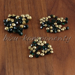  Tmavě zelené skleněné šatony 3.2 mm 25ks