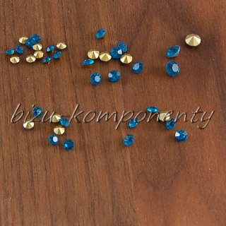  Modré skleněné šatony 2,5 mm 25ks