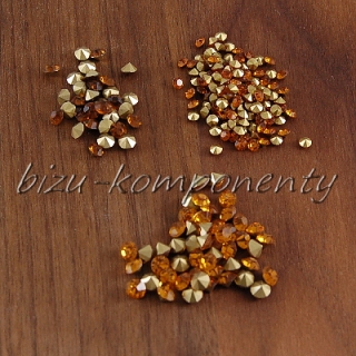  Žlutohnědé skleněné šatony 3.7 mm 25ks